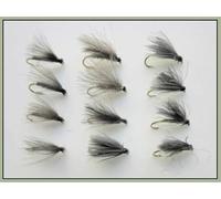 12 Pack Mixed CDC F Flies - Olive, Black and Hares Ear, choose a size, best CDC trout flies, fly fishing (12, 18/20)