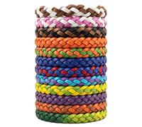 12 Pack Mosquito Repellent Bracelet Adjustable Leather Deet-Free Wrist Bands Waterproof Resealable Midge Bands Protection 300 Hours Insect Repellent Bracelets for Adults Kids for Adventure Travel