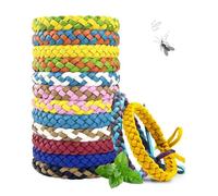 12 Pack Mosquito Repellent Bracelets, Individually Wrapped PU Leather Insect & Bug Repellent Wrist Bands for Kids & Adults Outdoor Camping Fishing Traveling