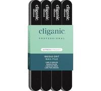 12 Pack Nail File Set: 180/240 Grit | Professional Washable Double Sided Emery Board - Buffer Files Kit | Cliganic 90 Days Warranty