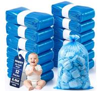 12 Pack Nappy Bin Refill Bags - Extra-Long 6.5m Multi Layers Nappy Bin Refills - Nappy Liners with Odor Locking - Nappy Bags with 280-320 Nappies
