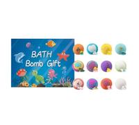 12 Pack Natural Bath Bombs with Surprise Toys Inside - Natural Rainbow Foaming Bath Bombs with Mega Bubbles, Organic Skin-Friendly Easter Basket Stuffers, Birthday Gift Set (B)