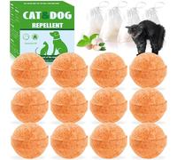 12 Pack Natural Cat and Dog Deterrent for Gardens UK, Natural Peppermint Oil Cat Deterrent for Indoor Outdoor, Keeps Stray Cats Digging Dogs Away from Yard Lawn Garden Furniture, Pets Family Safe