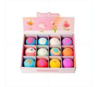 12-Pack Natural Organic Bath Bomb Gift Set, Plant Extract Essential Oil Fizzies with Hidden Surprise Figures, Colorful High-Foam Moisturizing Bombs for Kids Dry Skin & Gifting