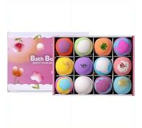 12-Pack Natural Organic Bath Bomb Gift Set, Plant Extract Essential Oil Fizzies with Hidden Surprise Figures, Colorful High-Foam Moisturizing Bombs for Kids Dry Skin & Gifting