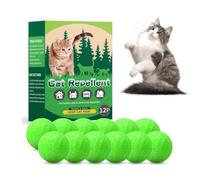 12 Pack Natural Peppermint Oil Cat Deterrent Balls - Granular Plant-Based Garden Cat Control, Indoor/Outdoor Cat to Keep Cats Off Lawn, Yard, Furniture & Scratching/Chewing