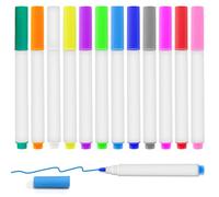 12 Pack Neon Markers Set, Erasable Fluorescent Pens for LED Drawing Board, Light Up Sketch Pad, Glow Pad, Acrylic Message Board, Writing Tablet & Light Box for Kids Adults