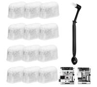 12 Pack Ninja Coffee Machine Water Filters & 1 Machine Cleaning Brush for Ninja Luxe Cafe ES601 ES701, Activated Carbon Filter Replacement with Cleaning Brush
