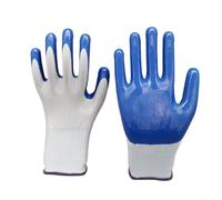 12 Pack Nitrile Work Gloves with Breathable Nylon Liner Wear Resistant Coating Non Slip Grip for Building Maintenance Gardening Tasks(Blue)