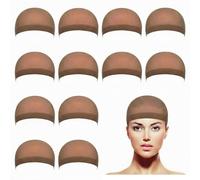 12 Pack Nylon Wig Caps for Women and Men (Light Brown)