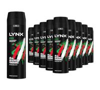 12 Pack of 200ml Lynx Africa Men's Fragrance, Aluminium Free Masculine Body Spray Deodorant, Fresh And Long Lasting Odour Protection, Large 2 Month Supply