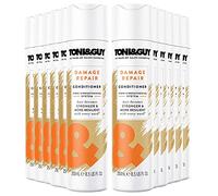 12 Pack of 250ml Toni & Guy Damage Repair Conditioner Fibre Strengthening System, Hair becomes Stronger and More Resilient With Every Wash For a Smooth Finish
