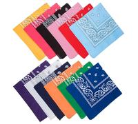 12 Pack Of Bandanas for Men and Women - Colourful Paisley Bandana Multipack for Cowgirl Outfit - Coloured Neck Scarf as Men's Neckerchiefs for Cowboy Outfit or Pirate Accessories