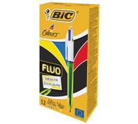 Bic 4 Colours Fluo Ballpoint Pen [Pack of 12]