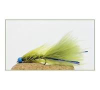 12 pack of Blue Hothead Olive/Blue Flash Damsel Lures Fishing Flies. Size 10