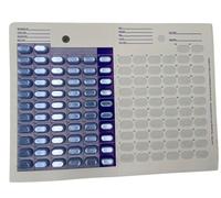 12 Pack of Disposable 62 Days Two Month Cold Seal Medication Blister Cards, One Piece Blister Pack for Pill, Medicine and Vitamins