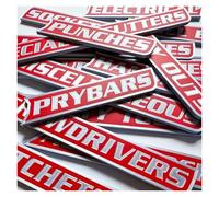 12 Pack of Magnetic Toolbox Labels, 3D Printed Personalized Tool Box Label Magnets, Durable Metal Drawer Labels, for Garage Storage, Multipurpose Tool Boxs Tags, Easy to Stick and Remove(Red)