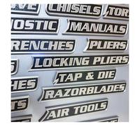 12 Pack of Magnetic Toolbox Labels, 3D Printed Personalized Tool Box Label Magnets, Durable Metal Drawer Labels, for Garage Storage, Multipurpose Tool Boxs Tags, Easy to Stick and Remove(Silver)
