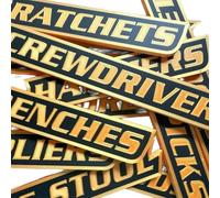 12 Pack of Magnetic Toolbox Labels, 3D-Printed Tool Box Labels, General Tool Box Organize Accessories, Magnetic Toolbox Label Reusable Magnet Tags, for Garage Storage (Yellow)