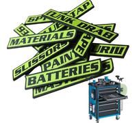 12 Pack of Magnetic Toolbox Labels | 3D-Printed Tool Box Labels | Reusable 3D Printed Organization Tags | General Tool Box Organize Accessories for Steel Carts Drawers Cabinets