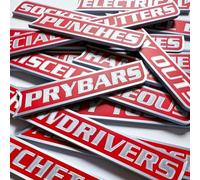 12 Pack of Magnetic Toolbox Labels, 3D-Printed Tool Box Labels, Reusable Magnet Tags, Quick Identifying Tools for Box Drawers, Carts and Cabinets (Red)
