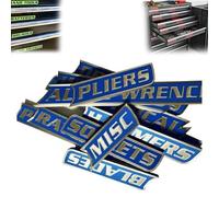 12 Pack of Magnetic Toolbox Labels, 3D-Printed Tool Box Labels, Reusable Magnet Tags, Quick Identifying Tools for Box Drawers, Carts and Cabinets (Blue)