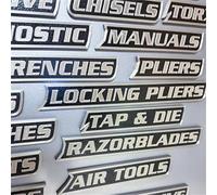 12 Pack of Magnetic Toolbox Labels - 3D Printed Toolbox Drawer Tags, General Tool Box Organize Accessories, Reusable and Quick Identifying, Easy to Read Printing, for Steel Toolbox, Drawers (D#)