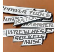 12 Pack of Magnetic Toolbox Labels, Reusable Tool Box Drawer Tags for Easy Organization, Strong Magnetic Labels for Tool Chests, Cabinets, Garage Drawers, and Steel Surfaces