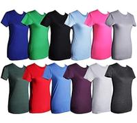 12 Pack of Womens T-Shirts in Bulk, Cotton Crew Neck Scoop Short Sleeve Tees Mix Colors Bulk, 12 Pack Mix T-shirt, Medium