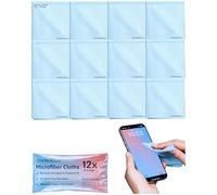 (12-Pack "OVERSIZED") The Most Amazing Microfiber Cleaning Cloths,Perfect As Cell Phone, Tablet, Camera Lens, Protectors or Products,(12 Light Blue OVERSIZED 12x12 inch)