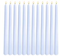 12-Pack Pale Blue Taper Candles, 10 Inch Unscented Dripless Candlesticks, Long-Lasting Burn Time of 6-7 Hours, Perfect for Home Décor Weddings Babyshower and Events