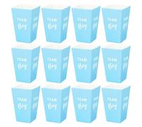 12 Pack Paper Popcorn Boxes Decorative Dinnerware Mini Popcorn and Candy Favor Treat Boxes Team Boy Girl Paper Popcorn Boxes for Baby Shower Gender Reveal Party Supplies
