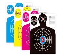 12 Pack Paper Shooting Targets for Range Bulk 23"×35" Silhouette with Red Bullseye,Heavy Duty Shooting Targets Paper,Indoor and Outdoor Use,Suitable for Handguns,Rifles,BB Guns,Airsoft,Pellet Guns