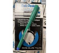 Pentel R50 Rollerball Pen Green Barrel Water-based 0.8mm Tip 0.4mm Line Blue Ref R50-C [Pack of 12]