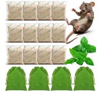 12 Pack Peppermint Oil Rat Repellent - Mouse Deterrent Indoor Outdoor with Textile Pouch for Easy to Hanging, Orchard, Camping