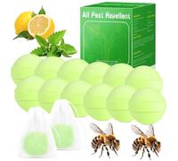 12 Pack Peppermint Oil Wasp & Bee Repellent, Natural Carpenter Bee Repellent for Yellow Jackets, Hornets, Mud Wasps Deterrent for Indoor Outdoor Patio Garden Porch, Pet and Human Safe, Light Green
