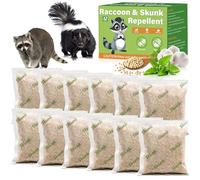 12 Pack Peppermint Skunk Repellent Pouches, Natural Raccoon Repellent Pouch Keep Skunks Out from Outdoor Yard Attic Garden House, Long-Lasting Protection, Safe for Dogs and Children