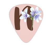 12-Pack Personalised Initial Guitar Plectrums, Custom Pink Letter Guitar Picks Print Name/Words, Cute Electric Guitar Accessories with Box Case, Thin Medium Heavy Thickness for Bass Ukulele, Letter N