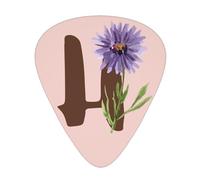 12-Pack Personalised Initial Guitar Plectrums, Custom Pink Letter Guitar Picks Print Name/Words, Cute Electric Guitar Accessories with Box Case, Thin Medium Heavy Thickness for Bass Ukulele, Letter H