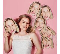 12 PACK - Personalised Photo Face Masks - Perfect For Hen Do, Stag Do, Birthday Party - Custom DIY Self Assembly Kit