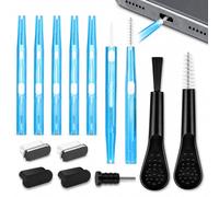 12 Pack Phone Cleaning Kit with USB-C Plugs & Dual-End Brushes | Charging Port Cleaner with USB-C Dust Plugs, Dual-End Cleaning Brush for Speaker, Headphone Jack, Laptop, Tablet Maintenance