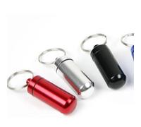 12 Pack Pill Box Keyring, Colorful Aluminum Alloy Pill Containers, Water-Resistant Keychain Emergency Cash Stash Holders for Outdoor Travel, Camping, 12pcs in 8 Colors