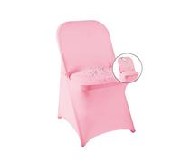 12 Pack Pink Spandex Folding Waterproof Chair Cover, Stretch Chair Cover Protector for Wedding, Party, Dining Banquet and Other Special Events