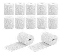 12-Pack Plaster Bandage Rolls, 5 x 270 cm(1.97x106.3in) White Plaster Strip for Art Crafting, Sculpture Modeling, Body Casting, DIY Projects - Ideal for Artists, Makers, and Craft Enthusiasts