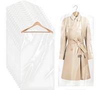 12 Pack Plastic Clothes Covers, 60 * 90cm Clear Clothes Bags Hanging,Dress Bag,Garment Bags,Dust-proof Garment Protector Covers for Clothes Shirt Suit Jacket Suit Sweater