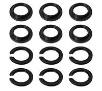 12 Pack Plastic Lampshade Reducer Ring, E27 to E14 Lamp Shade Reducer Ring, Socket Replacement Rings, Lamp Fittings Adapter, Fitting Lampshade Washer Adaptor Black