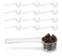 12 Pack Plastic Measuring Spoons, Plastic Tablespoon Scoop 10ml Tablespoon Measuring Spoon 10cc Long Handle Tablespoons Scoop for Coffee Tea Protein Spices Pet Food Dry Goods