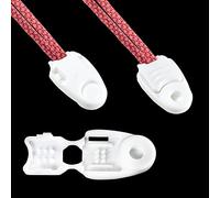 12 Pack Plastic Paracord Zipper Pull Cord End Replacement, Elastic Shoe Lace String End Tip Cap Bungee Rope Clips Zipcord Stopper for No Tie Shoelace, Flashlight, Whistle Drawstrings Cord Lock Clasp