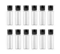 12 Pack Plastic Travel Pour Bottle with Flip Lid Empty Container Jar for Sample Emollient Shower Gel Emulsion Cosmetic Water size 30ML/1OZ