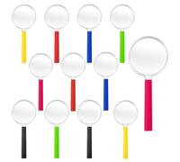 12 Pack Portable Mini Magnifying Glasses with Colorful Handle for Children Plastic Magnifying Glasses Reading Aid Kids Handheld Magnifier Toy for Kids for Reading, Exploring, Hobbies & Observation